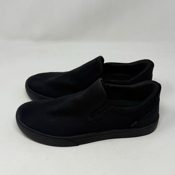 Kizik Venice Sneakers Womens 8.5 Triple Black Canvas Slip In Handsfree Shoes - Picture 4 of 16